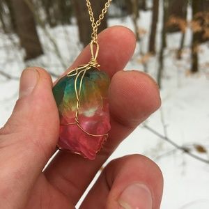 Chakra quartz necklace